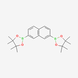 2,7-Bis(4,4,5,5-tetramethyl-1,3,2-dioxaborolan-2-yl)naphthalene chemical structure (CAS 853377-10-3)