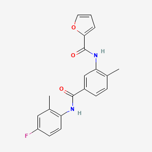 N-(5-((4-Fluoro-2-methylphenyl)carbamoyl)-2-methylphenyl)furan-2-carboxamide chemical structure (CAS 853694-04-9)