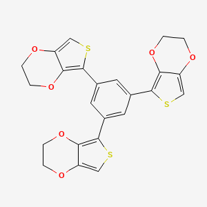 1,3,5-Tris(2,3-dihydrothieno[3,4-b][1,4]dioxin-5-yl)benzene chemical structure (CAS 853787-75-4)