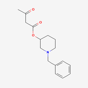 1-Benzylpiperidin-3-yl 3-oxobutanoate chemical structure (CAS 85387-34-4)