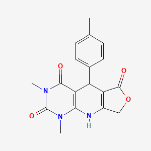 1,3-Dimethyl-5-(p-tolyl)-5,9-dihydrofuro[3',4':5,6]pyrido[2,3-d]pyrimidine-2,4,6(1H,3H,8H)-trione chemical structure (CAS 854137-39-6)
