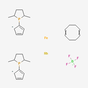 1,1-Bis((2R,5R)-2,5-dimethylphospholano)ferrocene(cyclooctadiene)rhodium(I) chemical structure (CAS 854275-87-9)