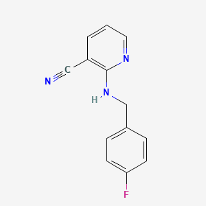 2-((4-Fluorobenzyl)amino)nicotinonitrile chemical structure (CAS 854382-09-5)