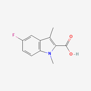 5-Fluoro-1,3-dimethyl-1H-indole-2-carboxylic acid chemical structure (CAS 854531-33-2)