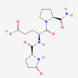 (S)-5-((S)-2-Carbamoylpyrrolidin-1-yl)-5-oxo-4-((S)-5-oxopyrrolidine-2-carboxamido)pentanoic acid chemical structure (CAS 85541-78-2)