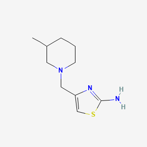 4-((3-Methylpiperidin-1-yl)methyl)thiazol-2-amine chemical structure (CAS 855715-26-3)