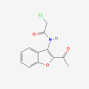 N-(2-Acetyl-1-benzofuran-3-yl)-2-chloroacetamide chemical structure (CAS 855715-46-7)