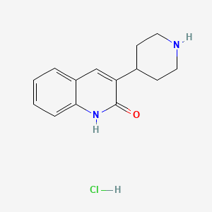 3-(Piperidin-4-yl)quinolin-2(1H)-one hydrochloride chemical structure (CAS 855778-84-6)