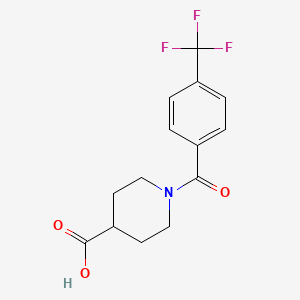 1-[4-(Trifluoromethyl)benzoyl]piperidine-4-carboxylic acid chemical structure (CAS 856215-36-6)