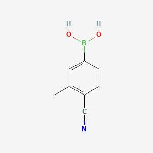 (4-Cyano-3-methylphenyl)boronic acid chemical structure (CAS 856255-58-8)