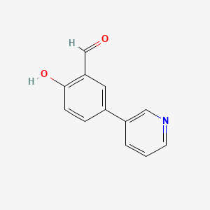 2-Hydroxy-5-(pyridin-3-yl)benzaldehyde chemical structure (CAS 85633-41-6)