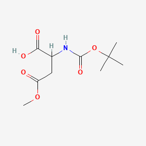 2-((tert-Butoxycarbonyl)amino)-4-methoxy-4-oxobutanoic acid chemical structure (CAS 856417-64-6)