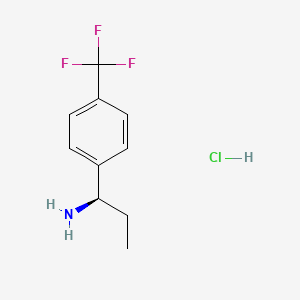 (R)-1-(4-(Trifluoromethyl)phenyl)propan-1-amine hydrochloride chemical structure (CAS 856563-00-3)