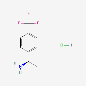 (R)-1-(4-(Trifluoromethyl)phenyl)ethanamine hydrochloride chemical structure (CAS 856645-99-3)