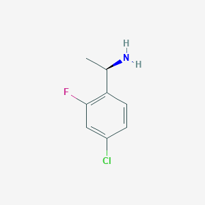 (R)-1-(4-Chloro-2-fluorophenyl)ethan-1-amine chemical structure (CAS 856758-58-2)