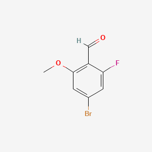 4-Bromo-2-fluoro-6-methoxybenzaldehyde chemical structure (CAS 856767-09-4)