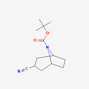 tert-Butyl 3-cyano-8-azabicyclo[3.2.1]octane-8-carboxylate chemical structure (CAS 856900-26-0)