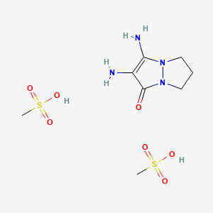 2,3-Diamino-6,7-dihydropyrazolo[1,2-a]pyrazol-1(5H)-one dimethanesulfonate chemical structure (CAS 857035-95-1)