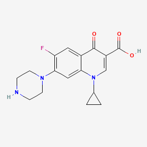 1-Cyclopropyl-6-fluoro-4-oxo-7-(piperazin-1-yl)-1,4-dihydroquinoline-3-carboxylic acid chemical structure (CAS 85721-33-1)