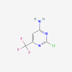 2-Chloro-6-(trifluoromethyl)pyrimidin-4-amine chemical structure (CAS 85730-36-5)