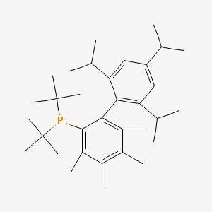 Di-tert-butyl(2',4',6'-triisopropyl-3,4,5,6-tetramethyl-[1,1'-biphenyl]-2-yl)phosphine chemical structure (CAS 857356-94-6)