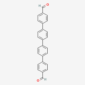 [1,1:4,1:4,1-Quaterphenyl]-4,4-dicarboxaldehyde chemical structure (CAS 857412-06-7)