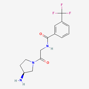 (S)-N-(2-(3-Aminopyrrolidin-1-yl)-2-oxoethyl)-3-(trifluoromethyl)benzamide chemical structure (CAS 857650-90-9)