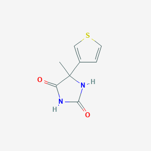 5-Methyl-5-(thiophen-3-yl)imidazolidine-2,4-dione chemical structure (CAS 858206-54-9)