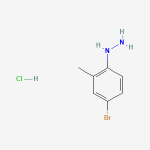 (4-Bromo-2-methylphenyl)hydrazine hydrochloride chemical structure (CAS 858209-27-5)