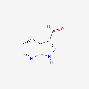 2-Methyl-1H-pyrrolo[2,3-b]pyridine-3-carbaldehyde chemical structure (CAS 858275-30-6)