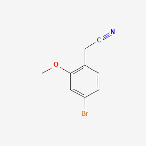 (4-Bromo-2-methoxyphenyl)acetonitrile chemical structure (CAS 858523-37-2)