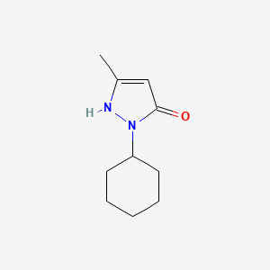 2-Cyclohexyl-5-methyl-1,2-dihydro-3H-pyrazol-3-one chemical structure (CAS 858838-09-2)