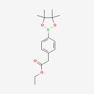 Ethyl 2-(4-(4,4,5,5-tetramethyl-1,3,2-dioxaborolan-2-yl)phenyl)acetate chemical structure (CAS 859169-20-3)