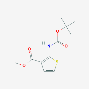 Methyl 2-((tert-butoxycarbonyl)amino)thiophene-3-carboxylate chemical structure (CAS 859204-24-3)