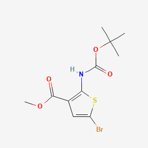 Methyl 5-bromo-2-((tert-butoxycarbonyl)amino)thiophene-3-carboxylate chemical structure (CAS 859204-25-4)