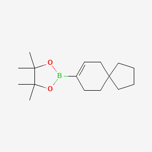 4,4,5,5-Tetramethyl-2-(spiro[4.5]dec-7-en-8-yl)-1,3,2-dioxaborolane chemical structure (CAS 859219-41-3)