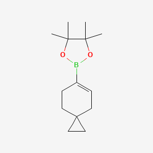 4,4,5,5-Tetramethyl-2-(spiro[2.5]oct-5-en-6-yl)-1,3,2-dioxaborolane chemical structure (CAS 859219-46-8)