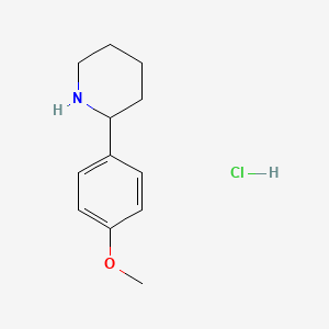 2-(4-Methoxyphenyl)piperidine hydrochloride chemical structure (CAS 859297-83-9)