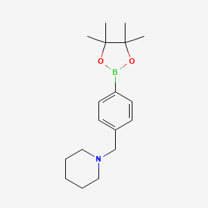 1-(4-(4,4,5,5-Tetramethyl-1,3,2-dioxaborolan-2-yl)benzyl)piperidine chemical structure (CAS 859833-22-0)