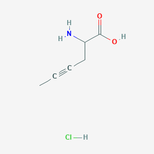 2-Aminohex-4-ynoic acid hydrochloride chemical structure (CAS 859842-08-3)
