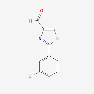 2-(3-Chlorophenyl)thiazole-4-carbaldehyde chemical structure (CAS 859850-99-0)