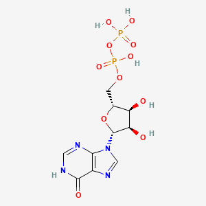 ((2R,3S,4R,5R)-3,4-Dihydroxy-5-(6-oxo-3,6-dihydro-9H-purin-9-yl)tetrahydrofuran-2-yl)methyl trihydrogen diphosphate chemical structure (CAS 86-04-4)