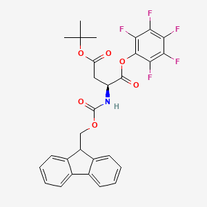 (S)-4-tert-Butyl 1-(perfluorophenyl) 2-((((9H-fluoren-9-yl)methoxy)carbonyl)amino)succinate chemical structure (CAS 86061-01-0)