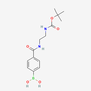(4-((2-((tert-Butoxycarbonyl)amino)ethyl)carbamoyl)phenyl)boronic acid chemical structure (CAS 860626-05-7)