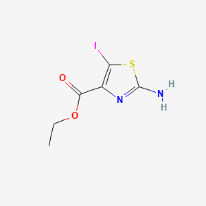 Ethyl 2-amino-5-iodothiazole-4-carboxylate chemical structure (CAS 860646-12-4)