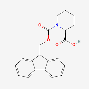 (S)-1-(((9H-Fluoren-9-yl)methoxy)carbonyl)piperidine-2-carboxylic acid chemical structure (CAS 86069-86-5)