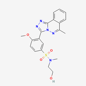 N-(2-Hydroxyethyl)-4-methoxy-N-methyl-3-(6-methyl-[1,2,4]triazolo[3,4-a]phthalazin-3-yl)benzenesulfonamide chemical structure (CAS 861139-16-4)