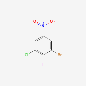 1-Bromo-3-chloro-2-iodo-5-nitrobenzene chemical structure (CAS 861529-32-0)