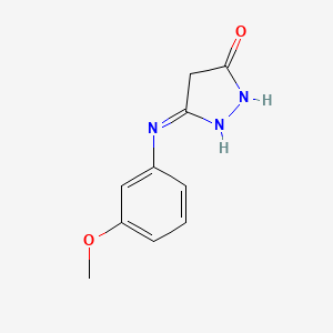 5-((3-Methoxyphenyl)amino)-2,4-dihydro-3H-pyrazol-3-one chemical structure (CAS 861554-30-5)