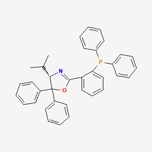 (S)-2-(2-(Diphenylphosphanyl)phenyl)-4-isopropyl-5,5-diphenyl-4,5-dihydrooxazole chemical structure (CAS 861718-64-1)